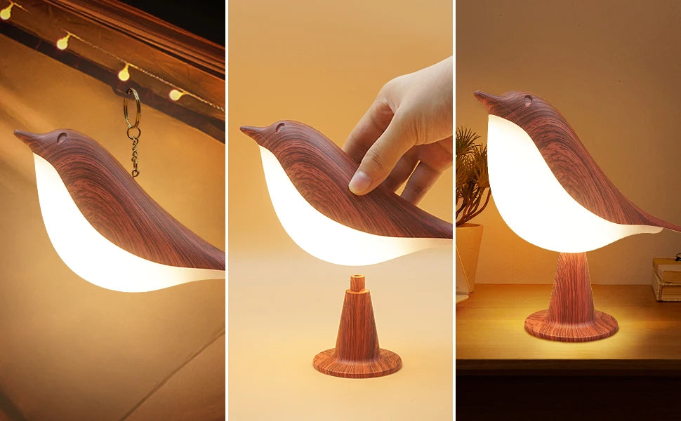 3 Colors Magpie Bird Night Lights Dimmable Charging LED Touch Controlled Lamp Aromatherapy Decoration Atmosphere Desk Lighting