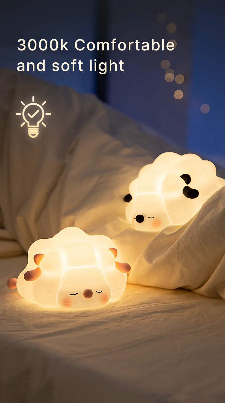 LED Night Light for Kids Squishy Novelty Lamp 3 Level Dimmable Nursery Nightlight for Breastfeeding Toddler Baby Home Decor