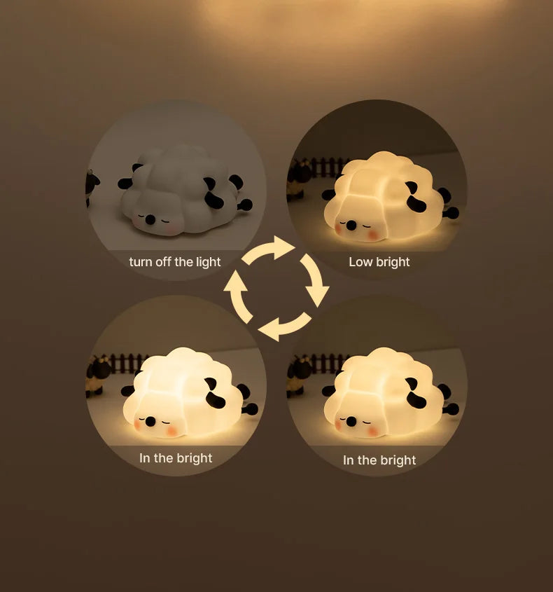 LED Night Light for Kids Squishy Novelty Lamp 3 Level Dimmable Nursery Nightlight for Breastfeeding Toddler Baby Home Decor