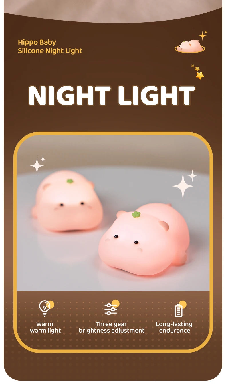 LED Night Light for Kids Squishy Novelty Lamp 3 Level Dimmable Nursery Nightlight for Breastfeeding Toddler Baby Home Decor