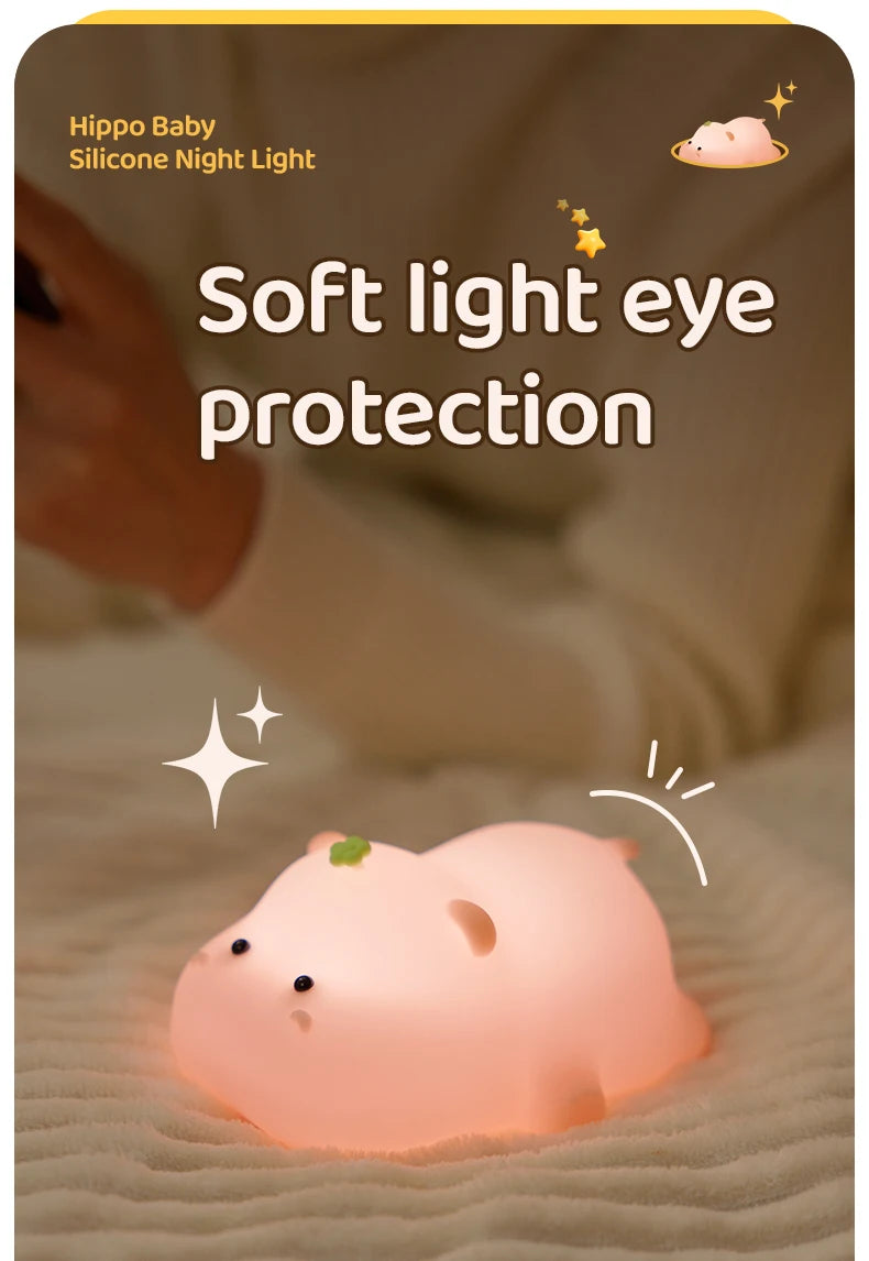 LED Night Light for Kids Squishy Novelty Lamp 3 Level Dimmable Nursery Nightlight for Breastfeeding Toddler Baby Home Decor