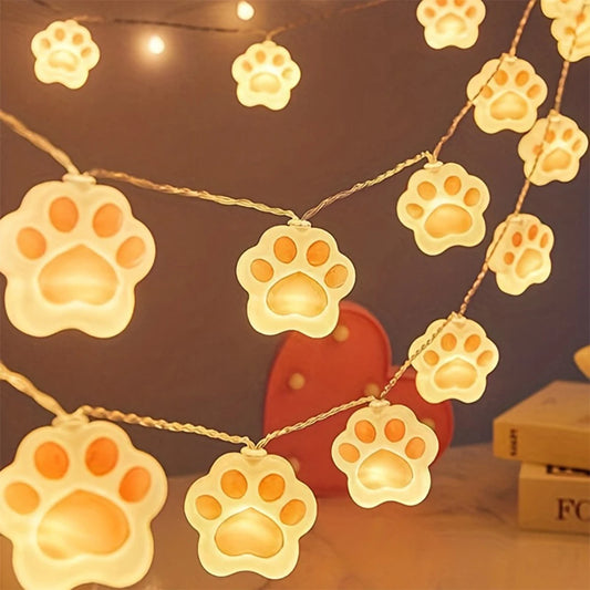 2M LED Cat Claw Light String Warm Yellow Light Bedroom Home Christmas Outdoor Backyard Decoration Garland Lamp Girl Gifts