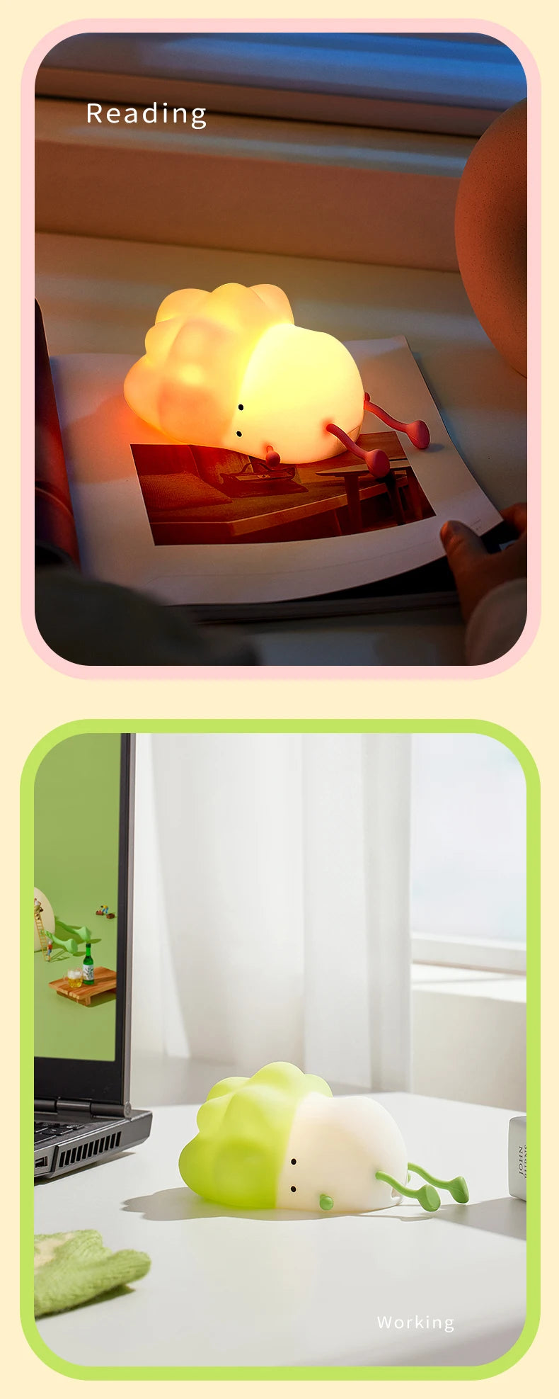 LED Night Light for Kids Squishy Novelty Lamp 3 Level Dimmable Nursery Nightlight for Breastfeeding Toddler Baby Home Decor